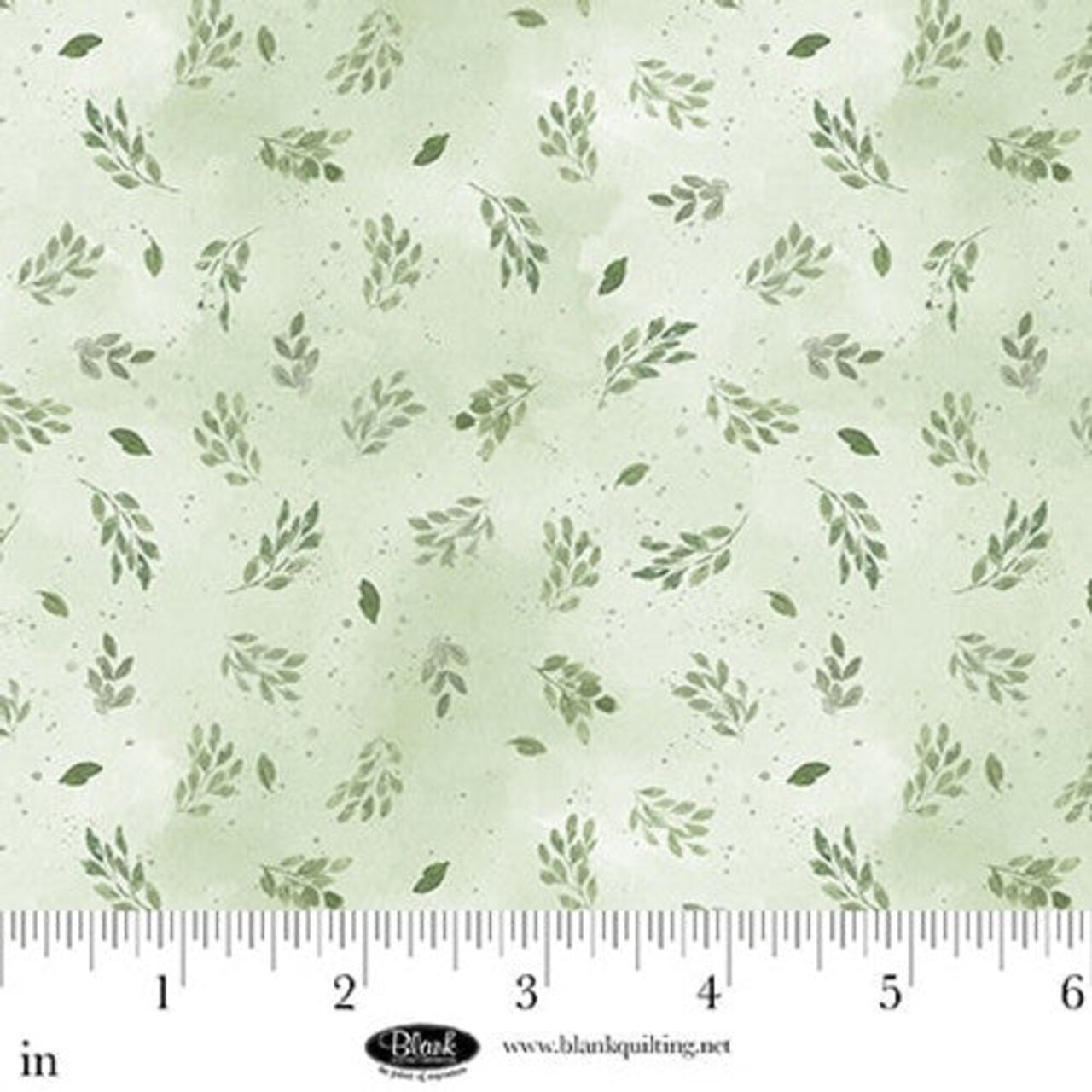 Fabric Blank Quilting Light Green Tossed Leaves Spring Serenade by the Quarter Yard 4494-60